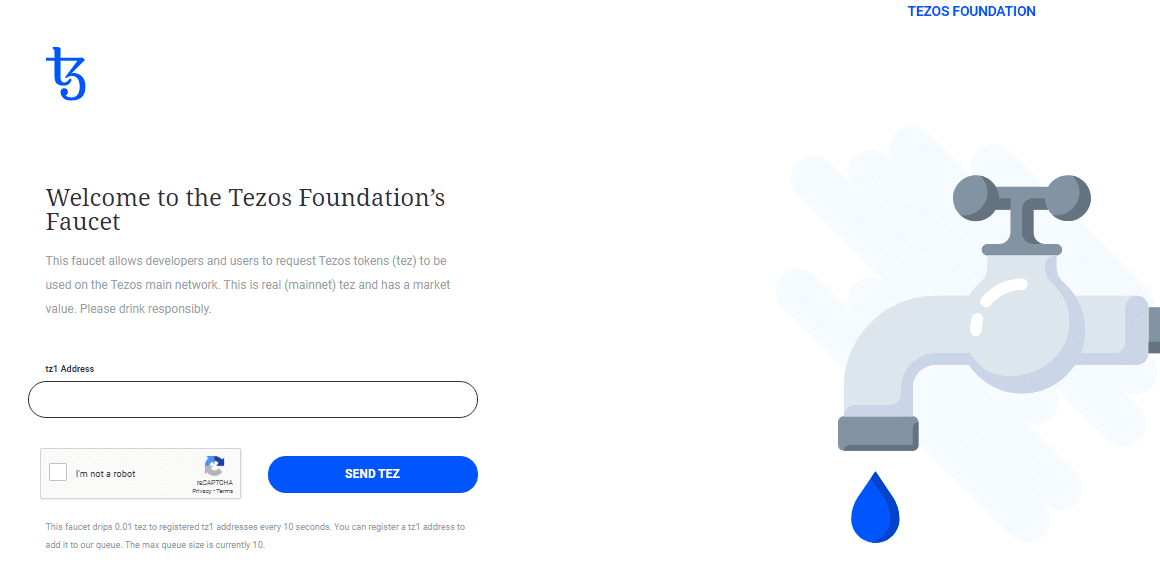 La Fondation Tezos lance un "Faucet" XTZ